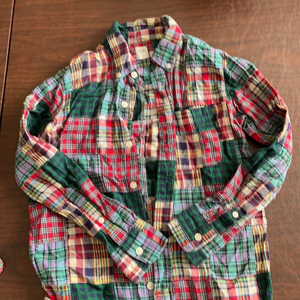Gap Kids boys madras shirt size 8 (M)
